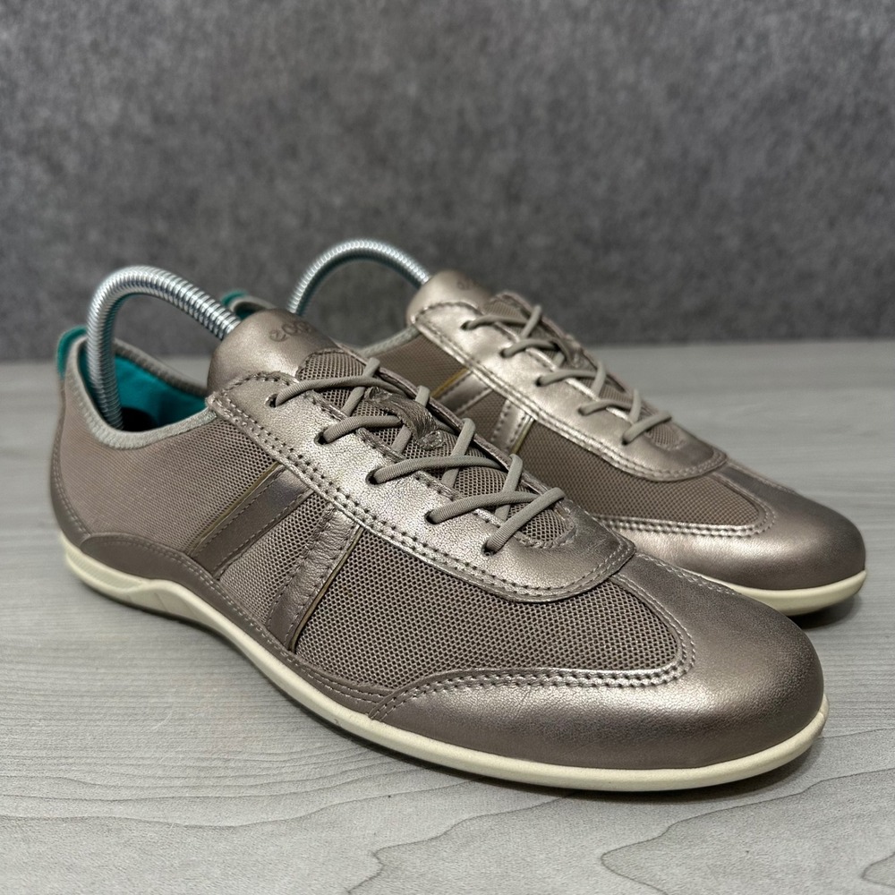 Ecco Bluma Sneakers Womens 40 US 9-9.5 Bronze Metallic Leather Low Top Shoes